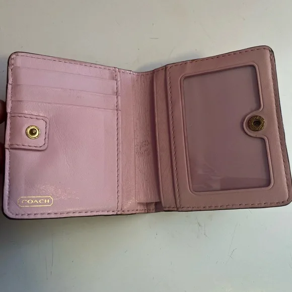 Preowned Coach Tan Wallet with Gold Accents - Picture 4 of 8